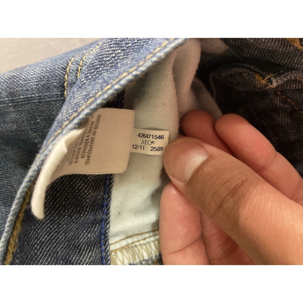 American Eagle Outfitter Jeans Men's Size 32x30 Blue Denim Straight 5-Pockets - Picture 13 of 13